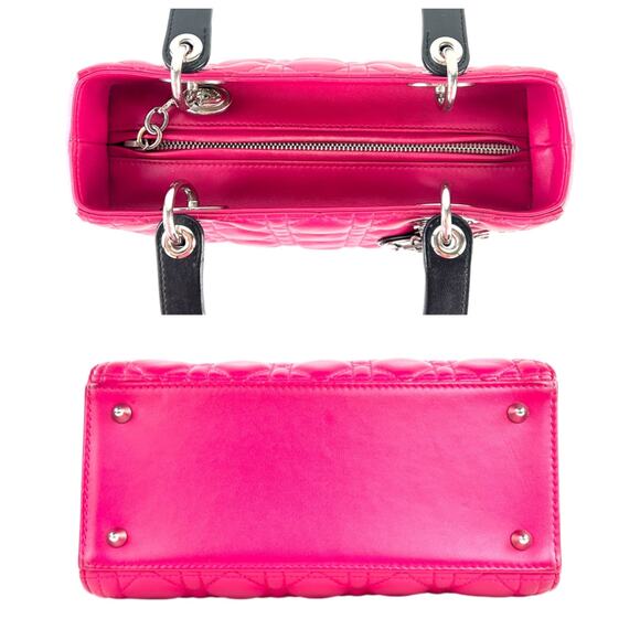 Dior Lady Dior Cannage Tri-Color Lambskin 2-Way Bag - Picture 6 of 9